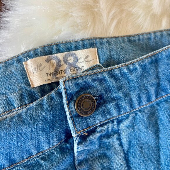 Free People  Stick By Your Side Patched Wide-Leg Jeans Flare Pants  Sz 28 - Picture 6 of 7